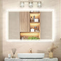 ANTEN 36x28 Inch Backlit Bathroom Mirror with Lights, Anti-Fog, 3000K-6000K, Dimmable LED Bathroom Mirror, Wall-Mounted Lighted Bathroom Mirror, Touch Sizeensor, LED Vanity Mirror