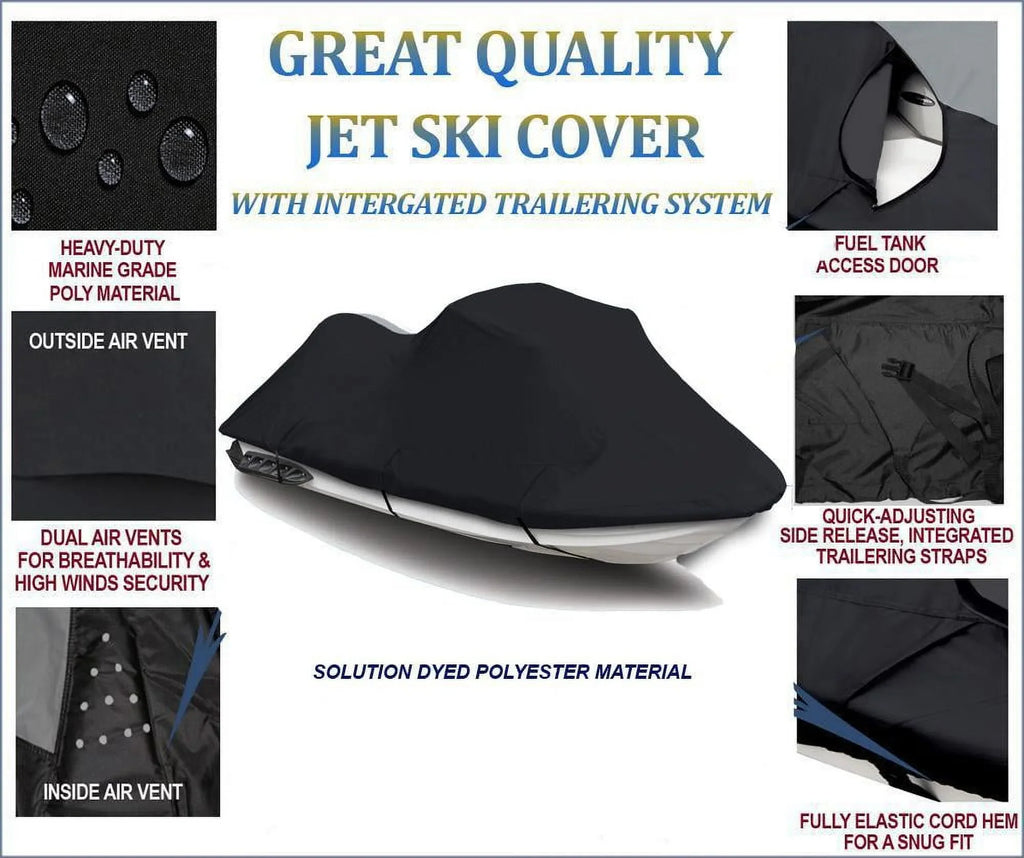 BLACK 600 DENIER JetSizeki Cover Compatible for Jet Sizeki PWC Cover Sizeea Doo Sizeea-Doo Bombardier RX DI 2000 2001 2002 2003 2 Sizeeater