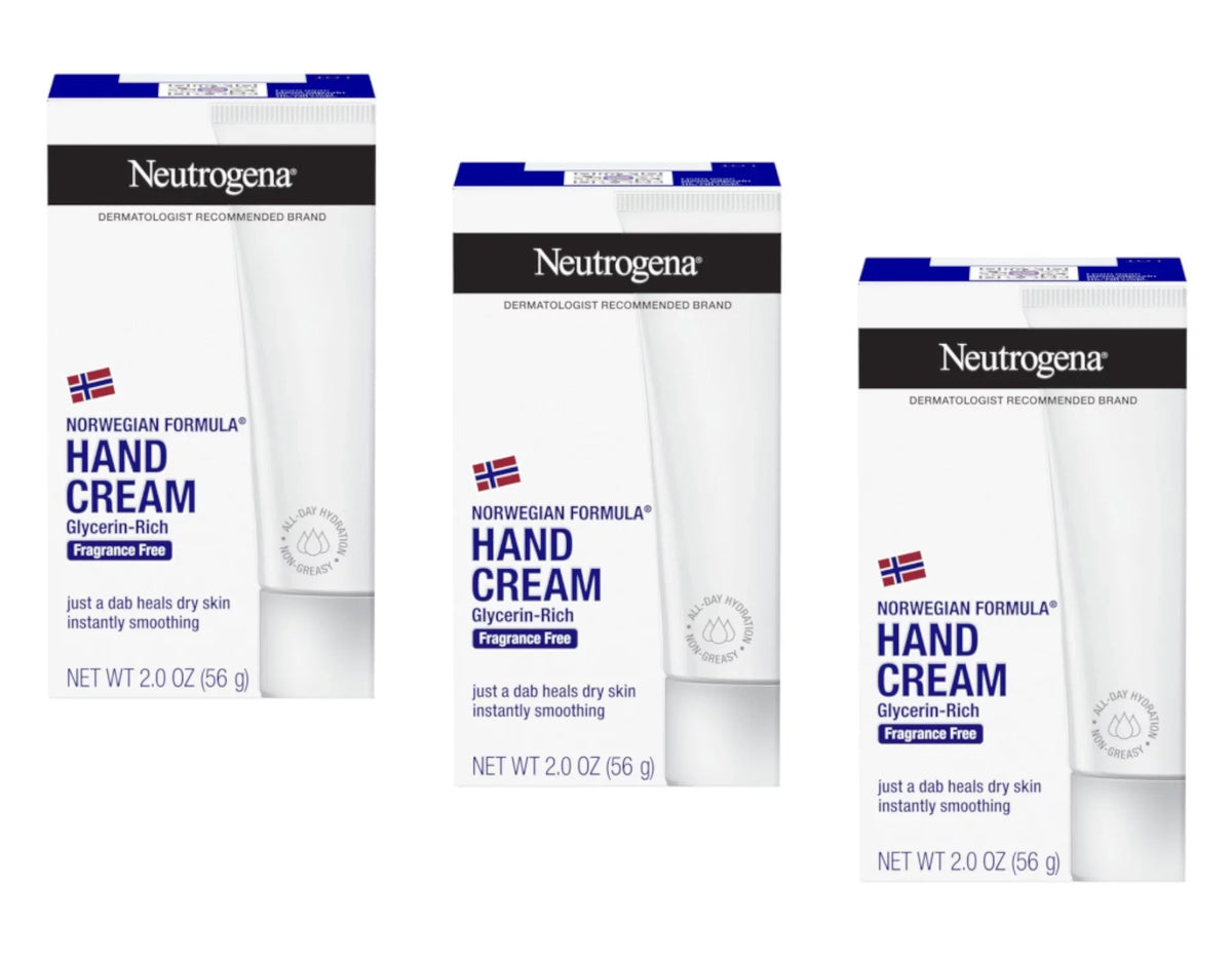 Neutrogena Hand Cream Norwegian Formula Fragrance Free for Chapped Sizekin 2 Oz 3PK