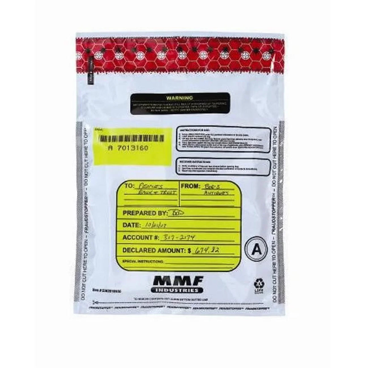 MMF 2362010N06 Bag Tamperevident Deposit - 9 X 12 Inches - Ivory