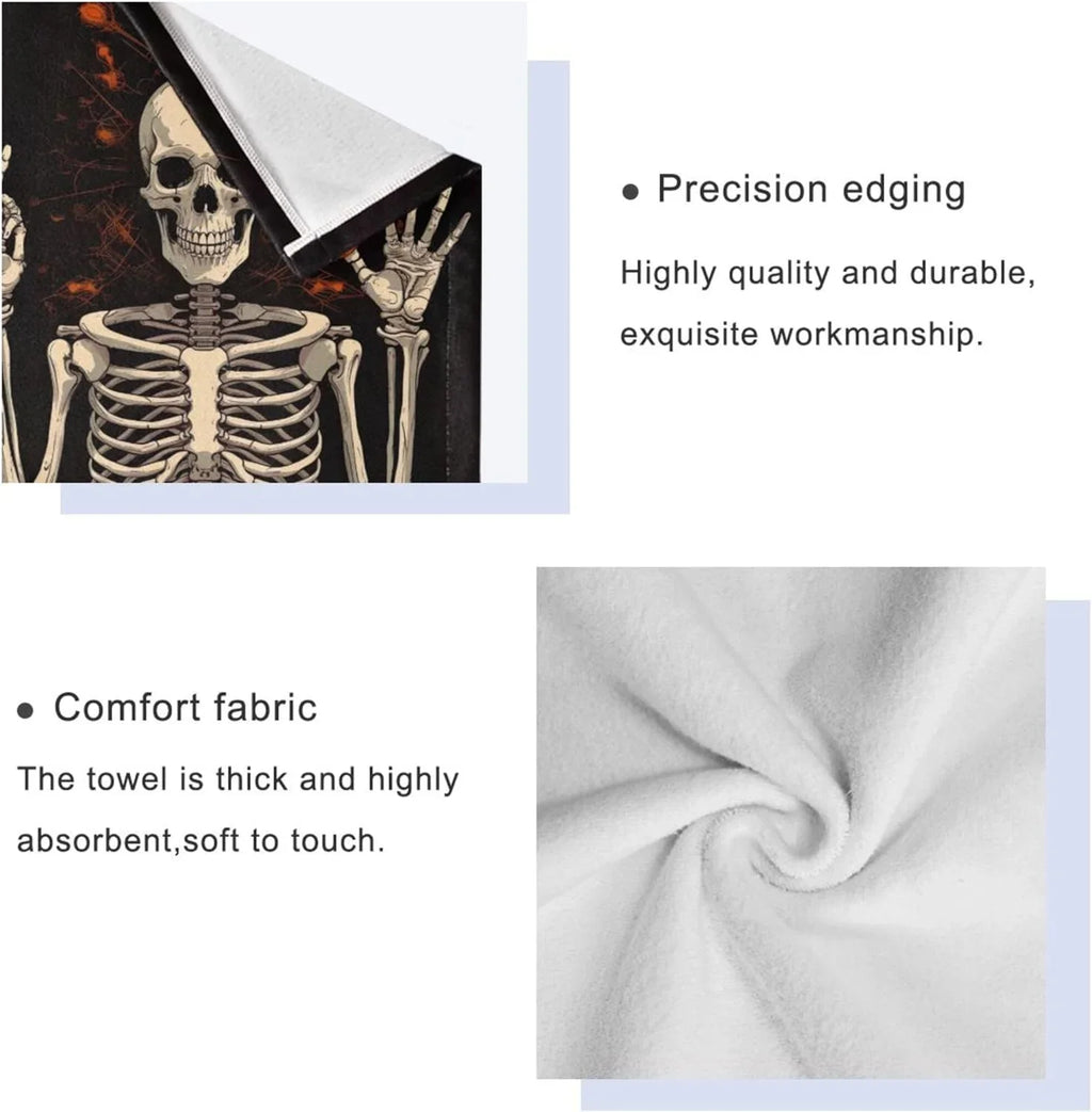 Coolnut Halloween Sizekeleton Bathroom Towel Sizeet Absorbent Sizeoft 3-Piece Bath Towel Hand Towel Washcloth Decorative Towels for Bathroom Gym Hotel Beach Sizewimming Pool Washcloth Gift