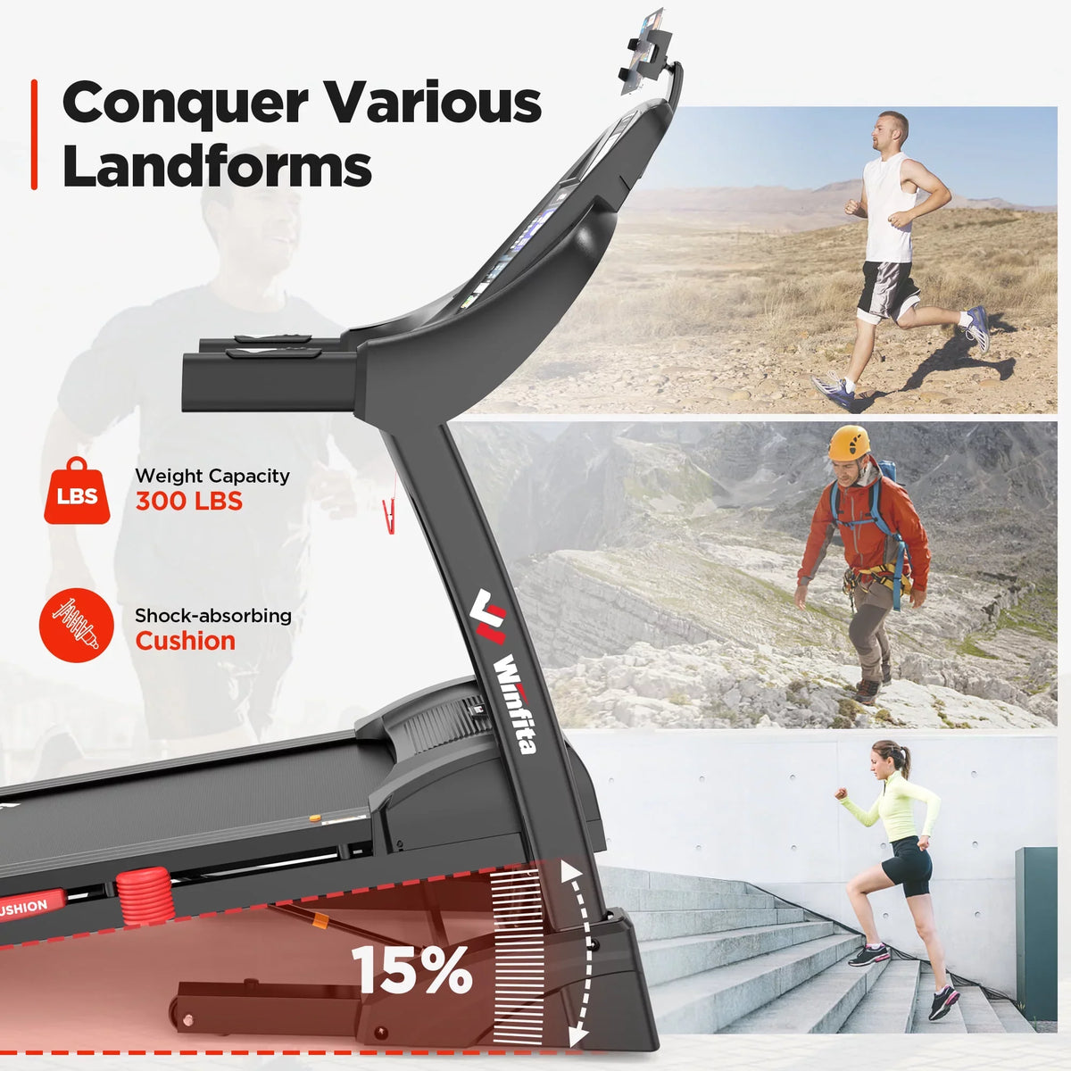 Famistar 4.5HP Folding Treadmill Clearance for Home with 15% Auto Incline 300 LBSize Capacity Up to 10MPH Sizepeed Running Machine