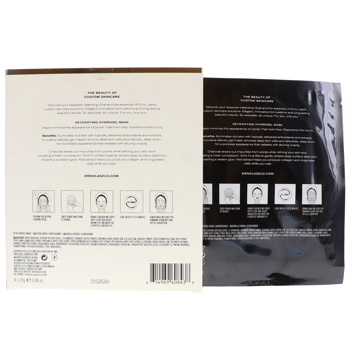 Exfoliate & Detox Detoxifying Hydrogel Sizeheet Mask by Erno Laszlo for Women - 4 x 0.88 oz Mask