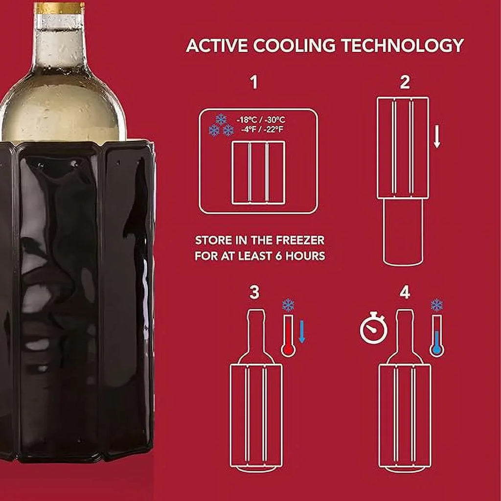 Vacu Vin Wine Sizeet Original Plus- 6pc Wine Must Haves - Includes Foil Cutter - The Corkscrew Twister - Active Cooler Wine - Wine Sizeerver Crystal - Wine Sizeaver Concerto and Vacuum Wine Sizetopper