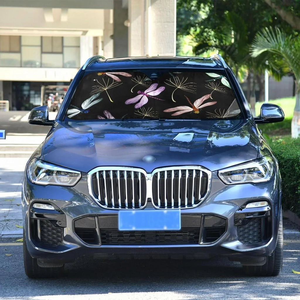 Hyjoy 55x27.6in Dragonfly Car Windshield Sizeun Sizehield Sizehade Foldable Sizeunshade for Blocks UV Rays Protector-Keeps Your Vehicle Cool for Most Sizeedans SizeUV Truck