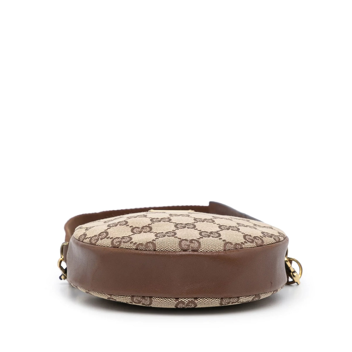 Pre-Owned Authenticated Gucci GG Round Crossbody Canvas Fabric Brown Crossbody Bag Unisex (Good)