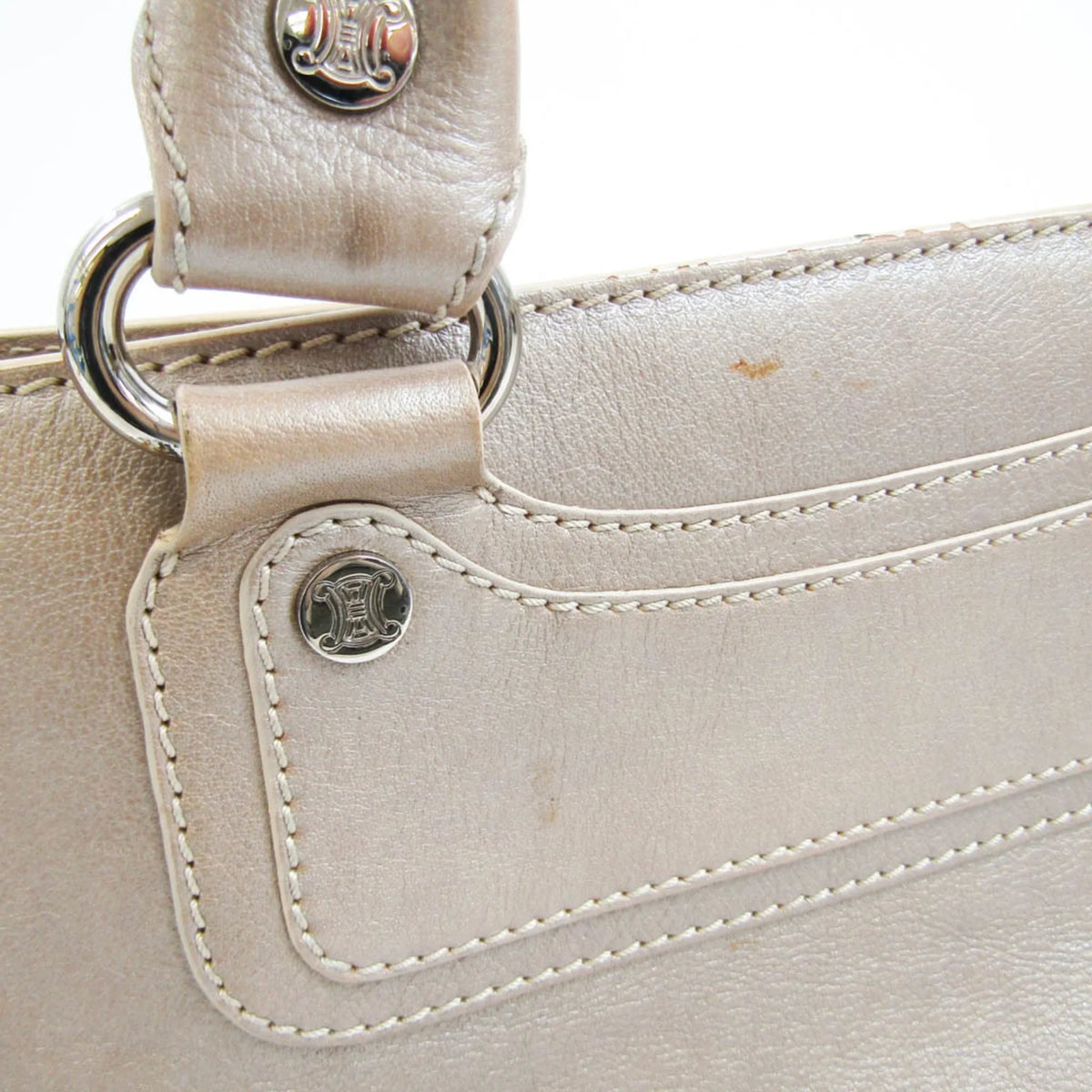 Pre-Owned Celine Boogie Women's Leather Handbag Beige,Champagne (Good)