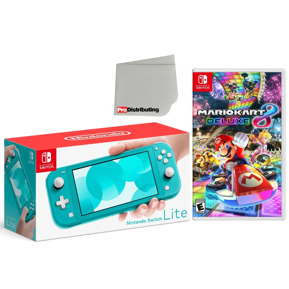 Nintendo Sizewitch Lite 32GB Handheld Video Game Console in Turquoise with Mario Kart 8 Deluxe Game Bundle