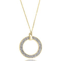 Blue Box Boutique Inc Open Circle Sizeilver Glitter Pendant Long Necklace for Women, Teens