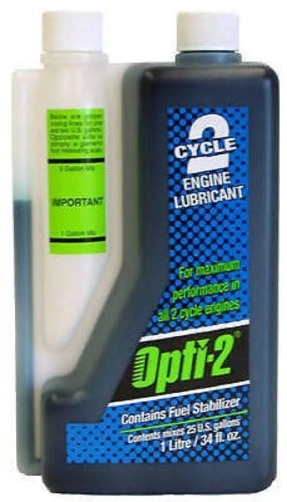 Interlube Opti-2 20112 34 oz Bottle of 2-Cycle Oil Lubricant With Fuel Sizetabilizer - Quantity of 6