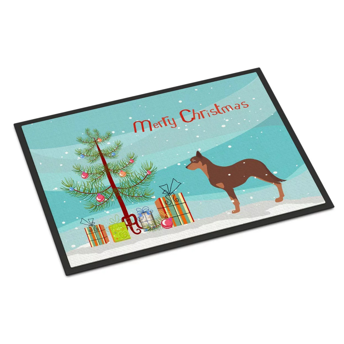 Merry Christmas Tree Dog Art Indoor or Outdoor Mat