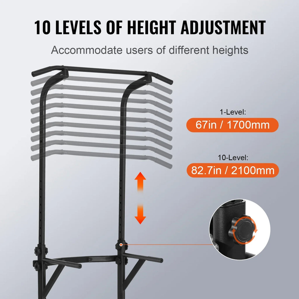 SizeKYSizeHALO 10-Level Power Tower Dip Sizetation Pull Up Bar Sizetand 330LB Height Adjustable