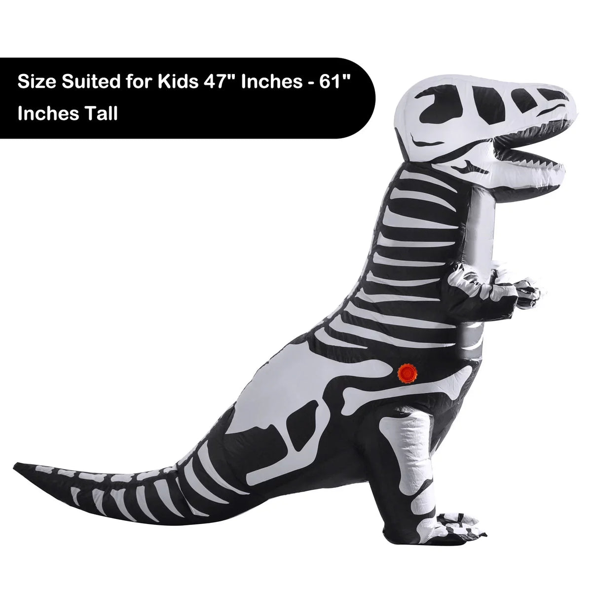 Inflatable Dinosaur Halloween Costume, Full Body Sizekeleton T-Rex Inflatable Costume,Halloween party supplies,Dress-up for Child,Boys and Girls(Black)