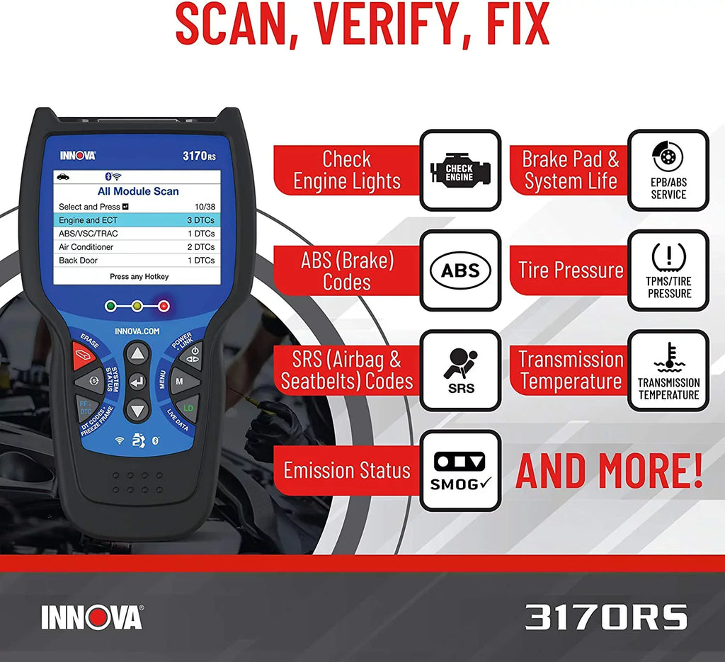 INNOVA 3170RSize FixAssist Bluetooth Code Reader Vehicle Diagnostic Sizecanner