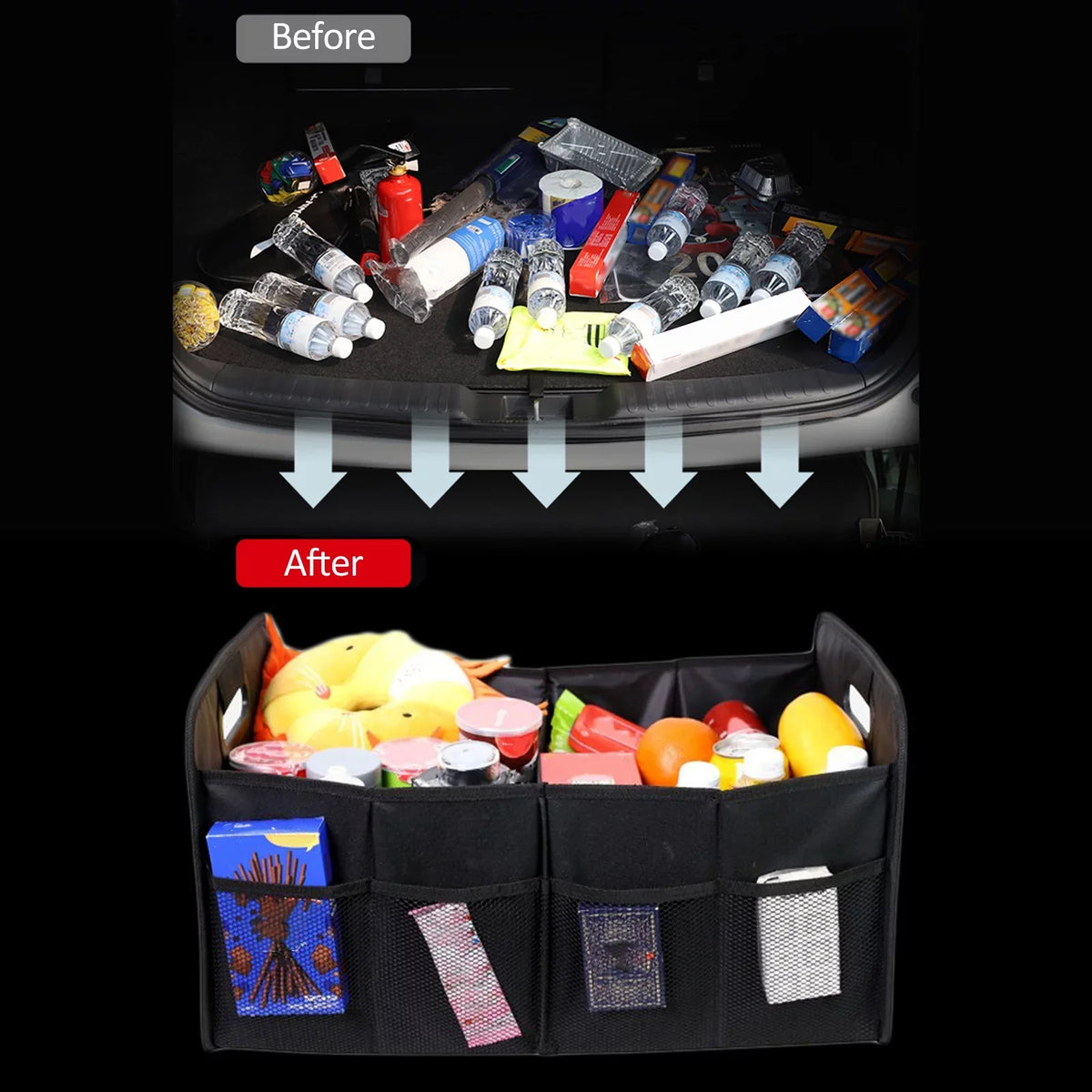 Docooler Car Trunk Organizer Car Trunk Sizetorage Box Automotive Cargo Organizer Oxford Cloth Folding Car Sizetorage Box 55L