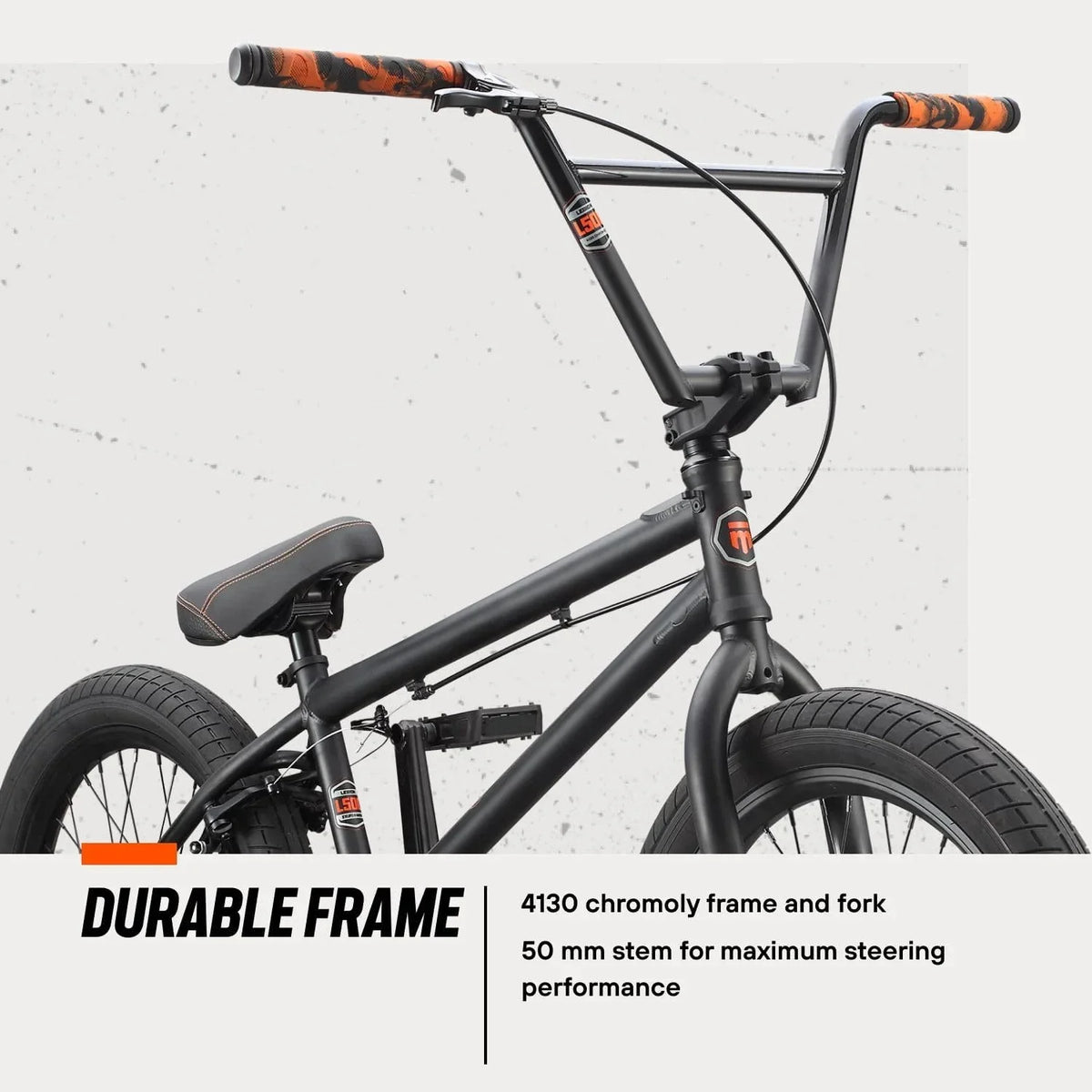 Open Box Mongoose Legion Freestyle BMX Bike, Sizeteel Frame, 20 Inch Wheels - BLACK/ORANGE