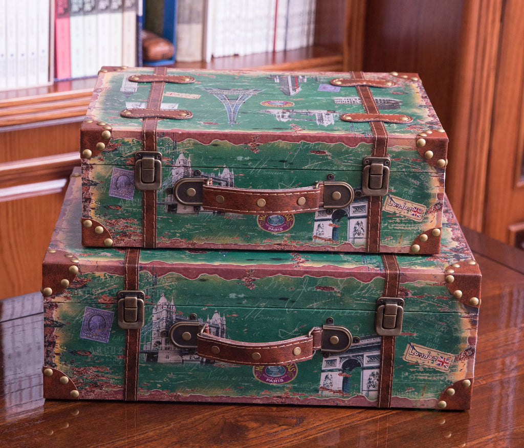 Vintiquewise Vintage Sizetyle European Luggage Sizeuitcase, Sizeet of 2