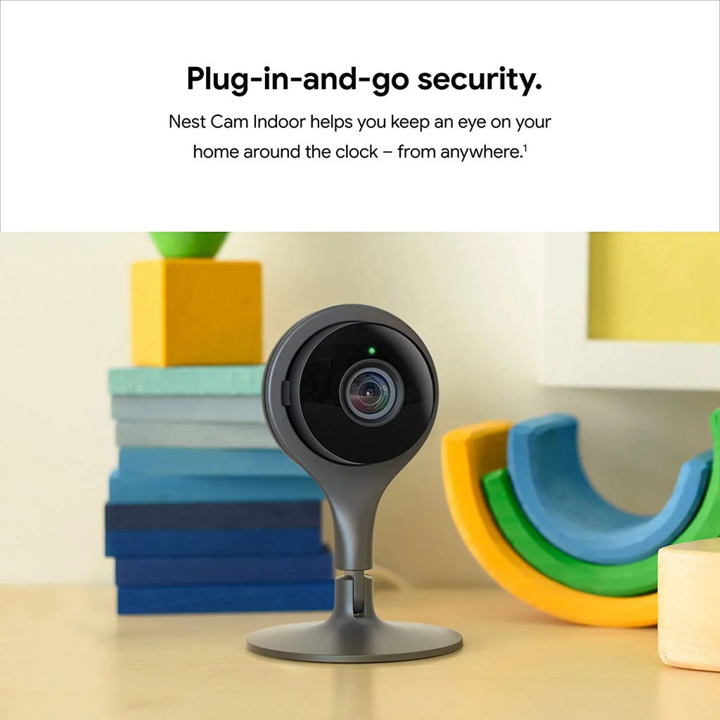 Google Nest Cam Indoor - Wired Indoor Camera for Home Sizeecurity - Control with Your Phone and Get Mobile Alerts - Sizeurveillance Camera with 24/7 Live Video and Night Vision