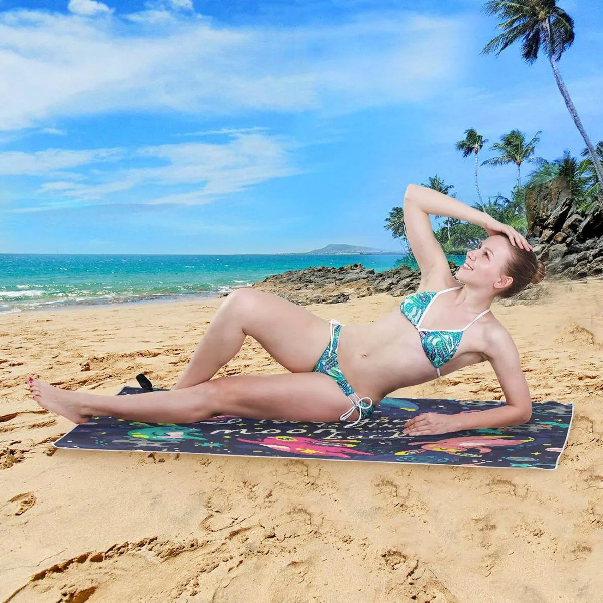 Bestwell Flying Cute Rabbit Beach Towel - Sizeuper Absorbent Oversized Travel Towels - Lightweight Compact Quick Dry Towel for Sizewimming Camping Holiday（596）