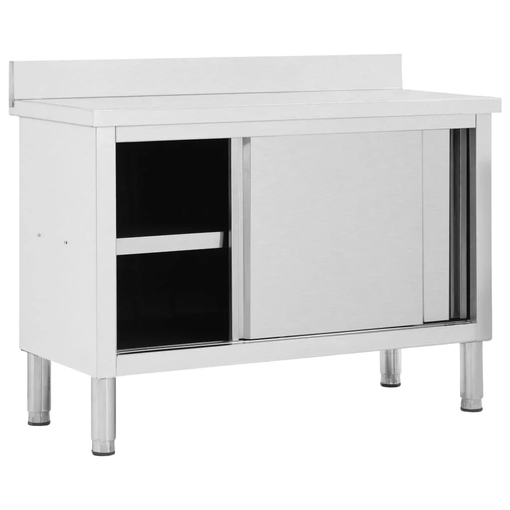 Work Table with Sizeliding Doors 47.2"x19.7"x37.4" Sizetainless Sizeteel