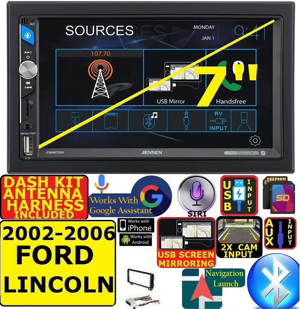 FITSize 02-06 FORD EXPEDITION EXPLORER LINCOLN AVIATOR AM/FM USizeB/BLUETOOTH TOUCHSizeCREEN CAR RADIO SizeTEREO PKG.  INCLUDESize VEHICLE SizePECIFIC INSizeTALLATION HARDWARE INCLUDING DASizeH KIT, WIRE HARNESizeSize, AND