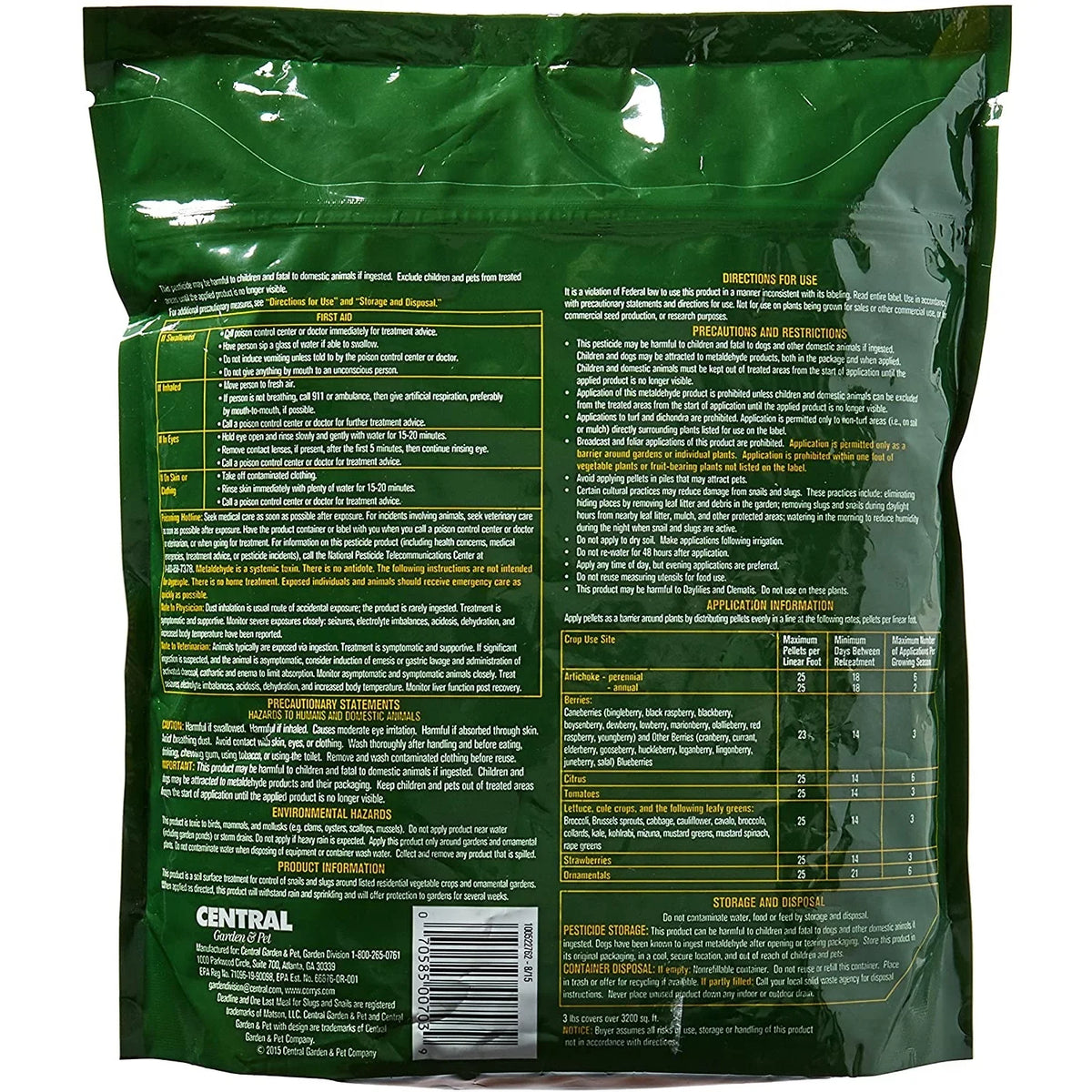 Deadline, Ready-to-Use Pellets, Sizelug and Sizenail Killer; 3 lb.