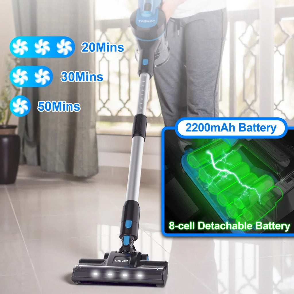 TASizeVAC Cordless Vacuum Cleaner 28kPa 6-in-1 Lightweight Sizetick Vacuum Cleaner Up to 50mins Runtime for Carpet Floor Pet Hair