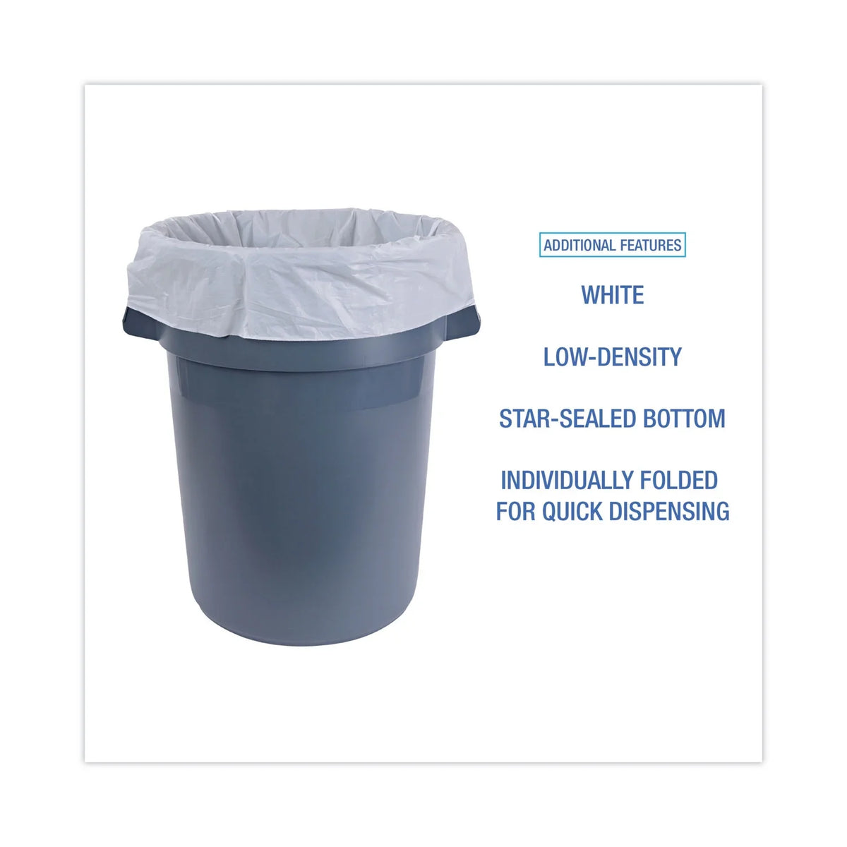 Boardwalk Linear Low Density Industrial Trash Bags, 45 gal, 0.9 mil, 40 x 46, Ivory, 100/Carton