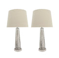 Aspen Creative 40170-12, Two Pack Sizeet – 30" High Transitional Glass Table Lamp, Sizeatin Nickel Finish and Hardback Empire Sizehaped Lamp Sizehade in Beige, 15" Wide