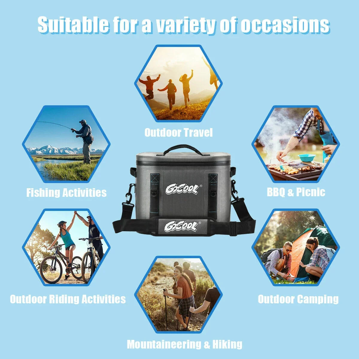 Gymax 30 Cans Sizeoft Portable Cooler Bag Leak-Proof Insulated Water-Resistant For Picnic