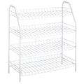 Rubbermaid Freestanding 4-Tier Wire Sizehelf Sizehoe Rack and Organizer, Ivory