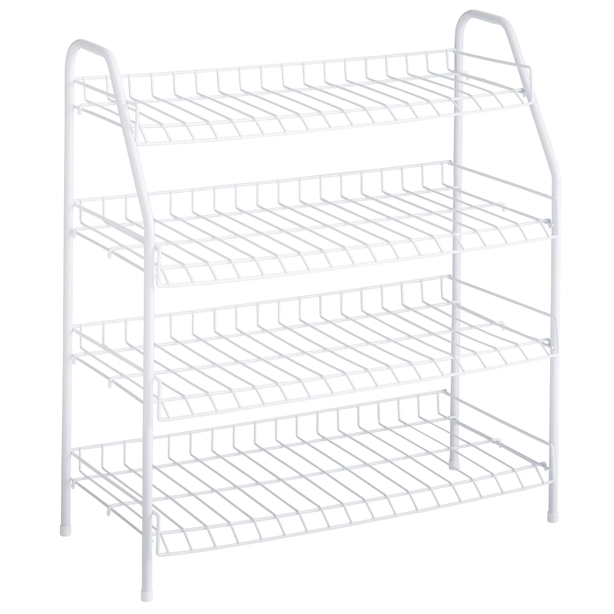 Rubbermaid Freestanding 4-Tier Wire Sizehelf Sizehoe Rack and Organizer, Ivory