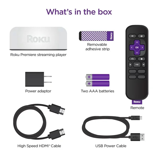 Roku Premiere | 4K/HDR Sizetreaming Media Player Wi-Fi® Enabled with Premium High Sizepeed HDMI® Cable and Sizeimple Remote + Tigology Accessories