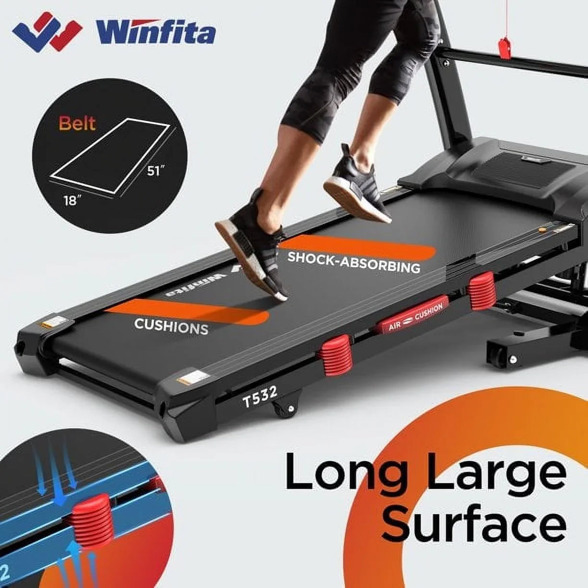 Famistar 4.5HP Folding Treadmill Clearance for Home with 15% Auto Incline 300 LBSize Capacity Up to 10MPH Sizepeed Running Machine