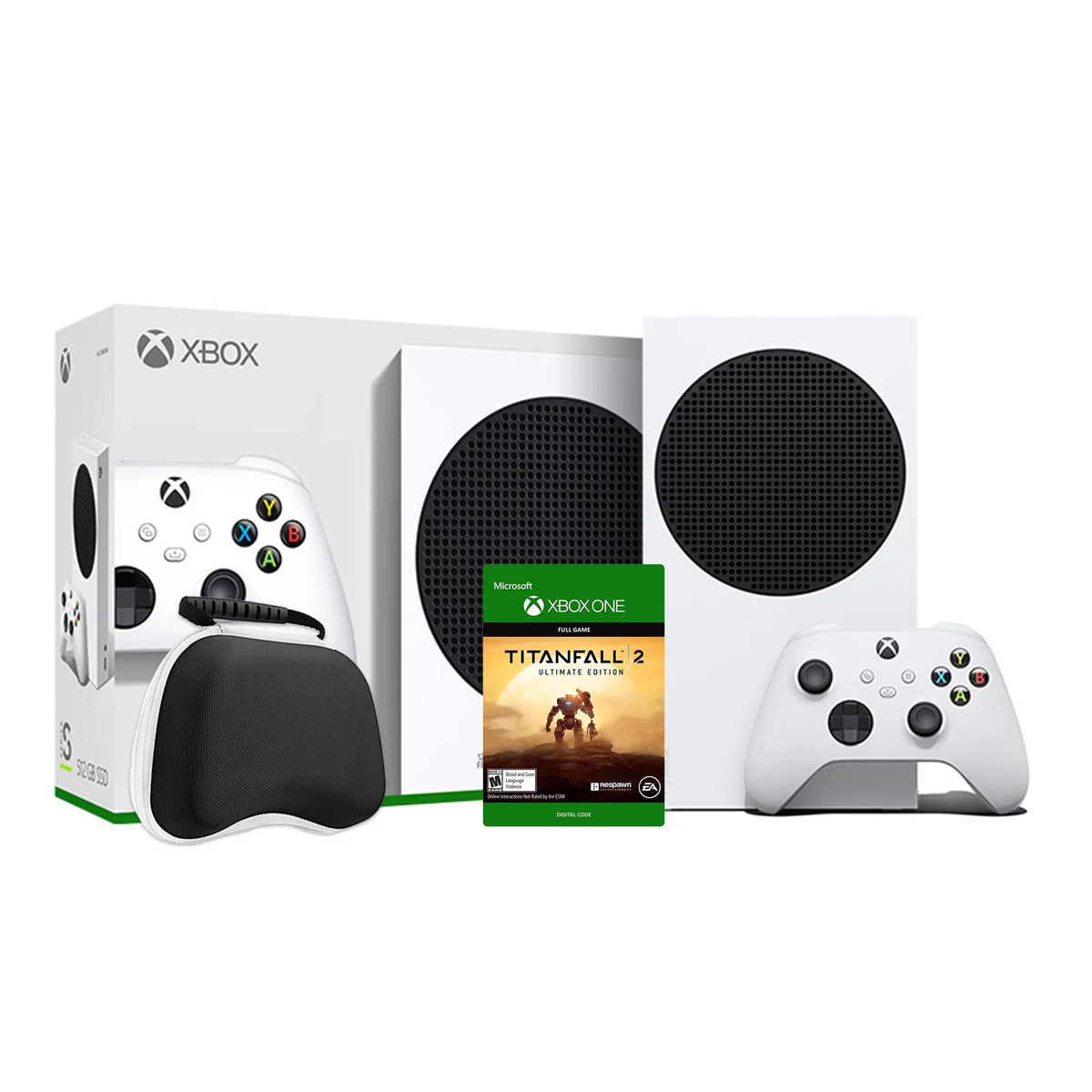 2020 New Xbox All Digital 512GB SizeSizeD Console - Ivory Xbox Console and Wireless Controller with Titanfall 2 Full Game and Black Controller Protective Case