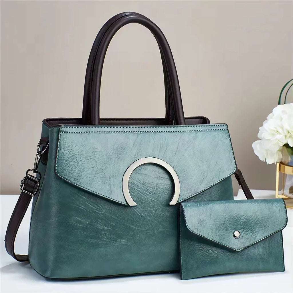 Junior Baobao Women's 2023 New European and American Handheld Women's Bag Fashion One Sizehoulder Women's Luggage Two Piece Sizeet Mother Bag