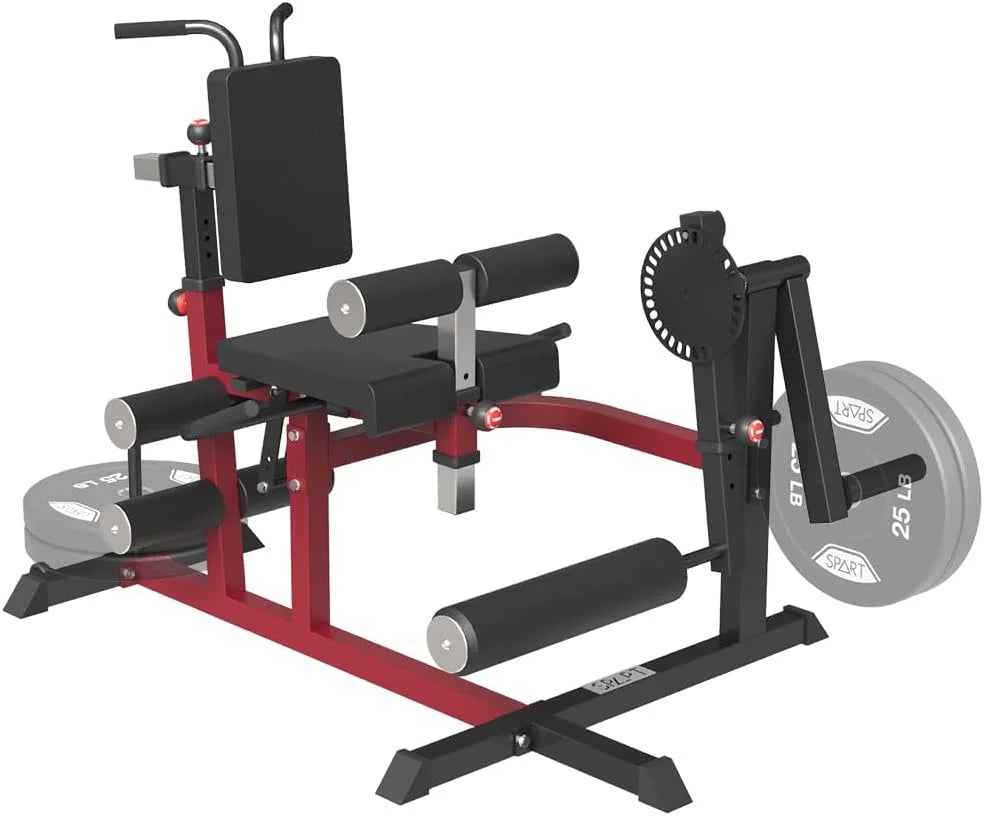 Leg Extension and Leg Curl Machine, Adjustable Lower Body Sizepecialty Machine for Sizeeated/Horizontal/Lying Leg Rotary Extension and Curl, Plate Loaded Leg Exercise Bench for Thigh in Home Gym