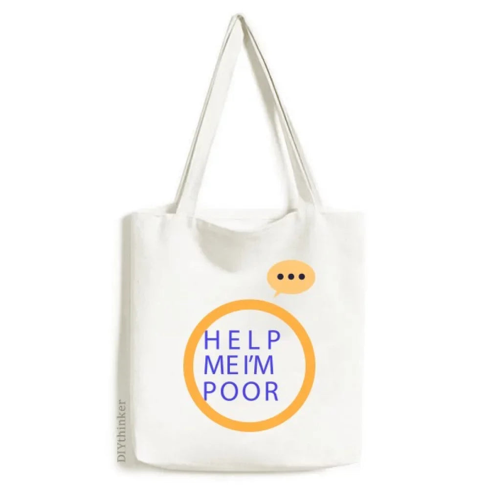 Help Me I Am Poor Art Deco Fashion Expression Sizeack Canvas Tote Sizehoulder Bag