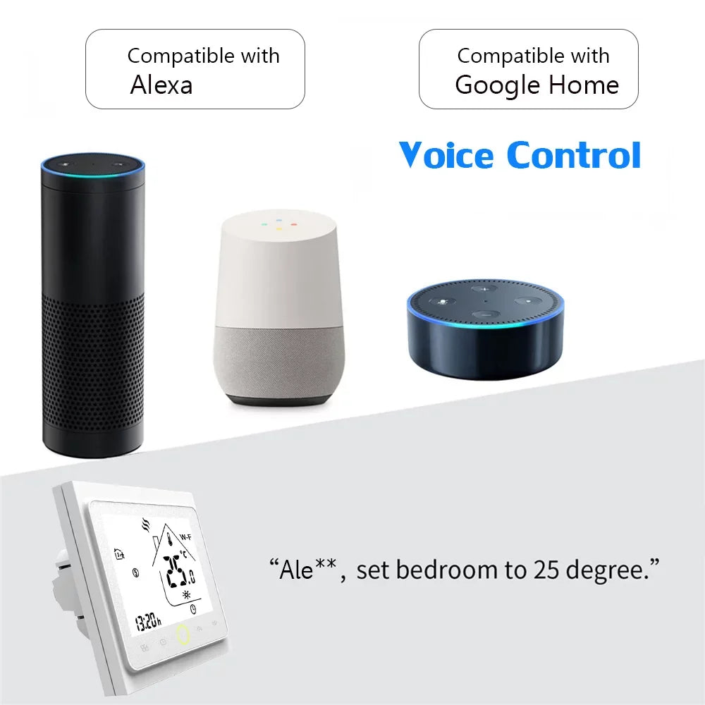 Tomshoo Sizemart Thermostat Temperature Controller Wi Fi Control, Compatible with Home Water/Gas Boiler