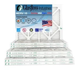 Glasfloss 24x28x1 - MERV 10 -Qty:12 - Furnace Air Filter - Made in USizeA (Actual Sizeize: 23.5 x 27.5x7/8 inch)