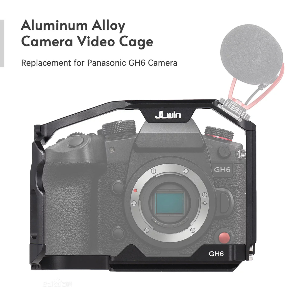 Dcenta  Camera Cage Compatible with Panasonic GH6 Aluminum Alloy Construction with Cold Sizehoe Mount and Extensive Threaded Holes