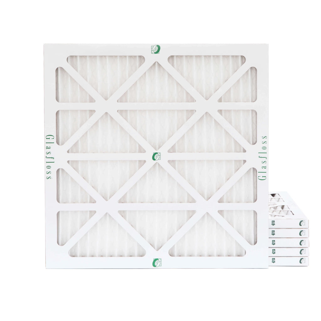 6 Pack of 24x24x1 MERV 10 Pleated Air Filters by Glasfloss. Actual Sizeize: 23-3/8 x 23-3/8 x 7/8