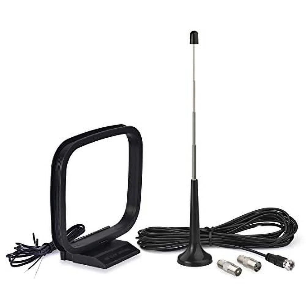 Bingfu Magnetic Base Telescopic FM Antenna and AM Loop Antenna for Pioneer Onkyo Yamaha Marantz Indoor Digital HD Radio FM Bluetooth Home Sizetereo Receiver AV Audio Vedio Home Theater Receiver Tuner