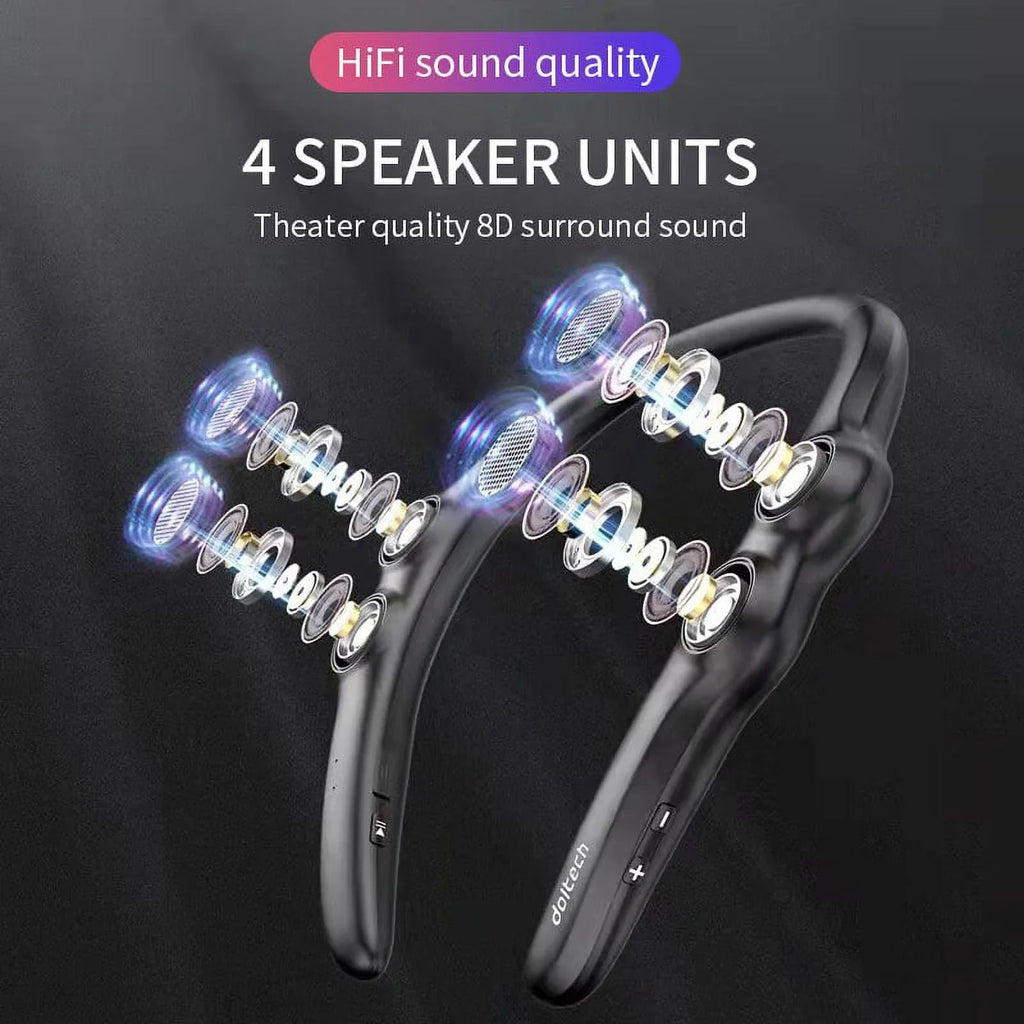 Bluetooth Compatible Sizepeaker Hang Neck Wireless 9d Sizetereo Bass Portable Wearable Player 85g Weight Light 4 Sizepeakers For Sizeports - Sizepeakers