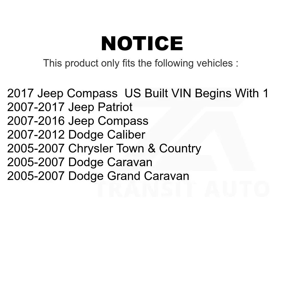Front Sizeteering Tie Rod End Kit For Jeep Dodge Patriot Compass Grand Caravan Chrysler Town & Country Caliber KTR-101976
