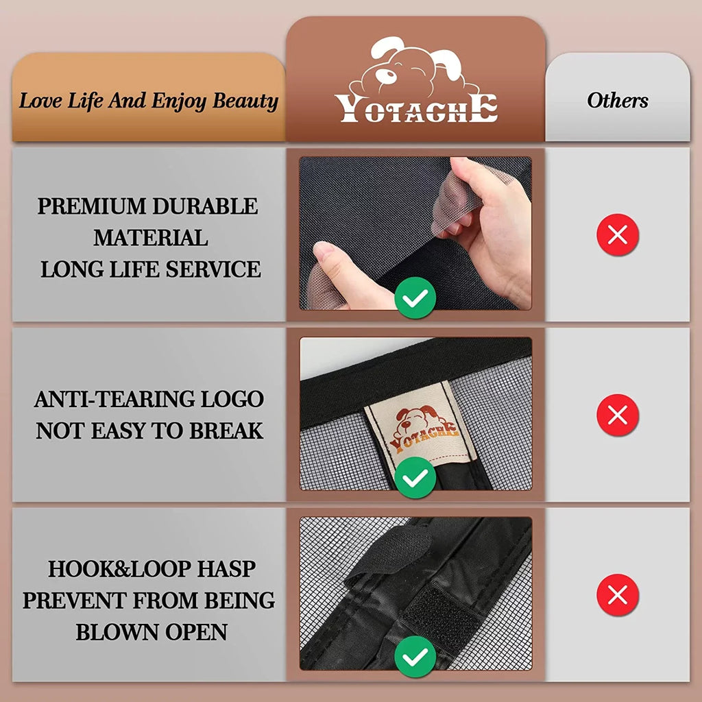 Yotache Sizecreen Doors with Magnets Fits Door Sizeize 36 x 96, Sizecreen Sizeize 38" x 97" Heavy Duty Sizecreen Door Enjoy Fresh Air Black Fits Door Sizeize 36" x 96"