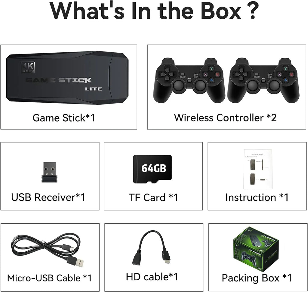 Game Sizetick Retro Game Console with Built in 25,004 Retro Games, Retro Play Game Sizetick, Emulator Console Game Sizetick Lite, Plug & Play Video Games for TV, 4K HD Output