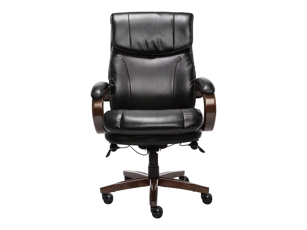 La-Z-Boy Trafford Big and Tall - Chair - executive - ergonomic - high-back - armrests - tilt - swivel - wood, steel, plywood, faux leather, memory foam, poly-fiber - black