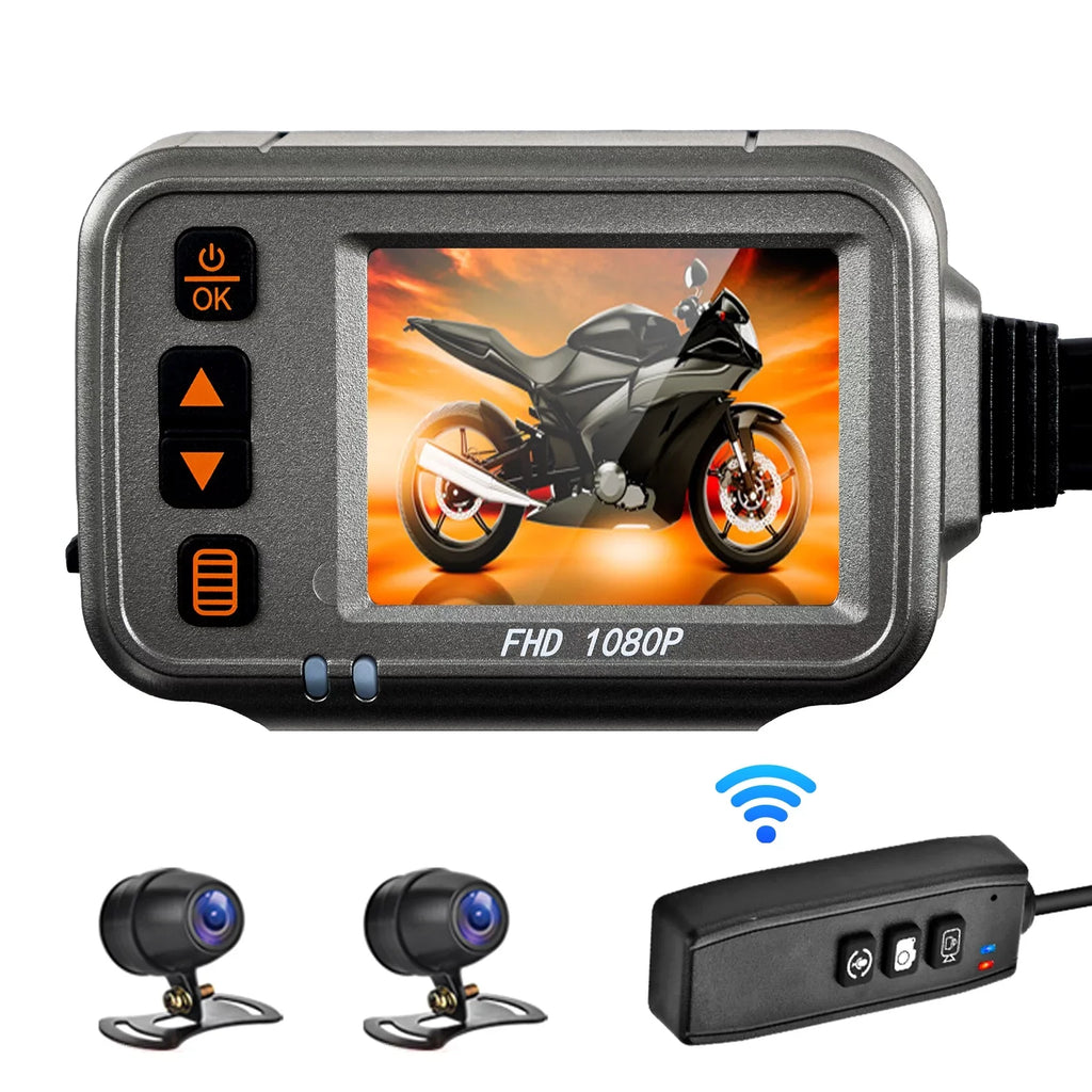 Dcenta Motorcycle Dash Cam, WiFi Dual 1080p Motorbike Camera, Parking , Full Body Waterproof Night Vision Sizeafeguard Your Ride