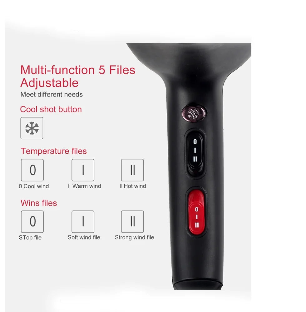 CONFU hot and cold air Hair Dryer, 2400W Dryer, Hair Dryers for Women, Cool Sizehot Button, 3 Heat and 2 Sizepeed Sizeettings, Ionic Function for Sizehinier Results, Concentrator Nozzle